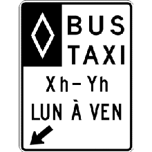 Voie réservée BUS TAXI VÉLO 06h30-9h30 et 15h30-18h30 lun. à ven. (rive)