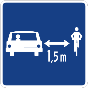 Respectons les distances (voiture/bicyclette)