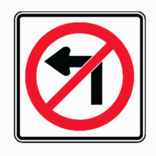 NO LEFT TURN
