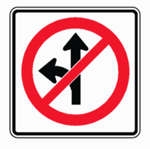 NO STRAIGHT THROUGH OR LEFT TURN