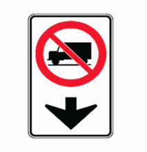 LANE USE RESTRICTION - Trucks, Overhead