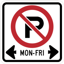 NO PARKING with days