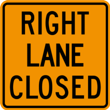 RIGHT LANE CLOSED Tab