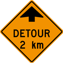 DETOUR AHEAD 2 KM