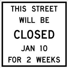 ROAD CLOSING NOTICE