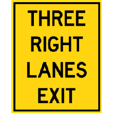THREE RIGHT LANES EXIT