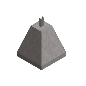 Base de béton pyramidale avec poteau en U type 2, 7'' Poids : 115 lb