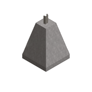 Base de béton 18'' X 18''  200 lb U type 2 de 7''