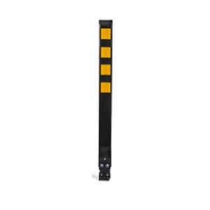 Balise noire 4'' pour piste cyclable avec 4 bandes jaunes (sans ancrage)