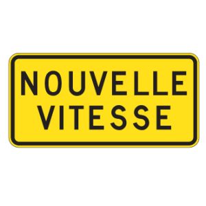 Panonceau nouvelle vitesse