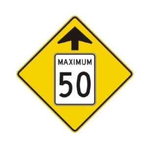 Signal avancé de limite de vitesse 50 km/h