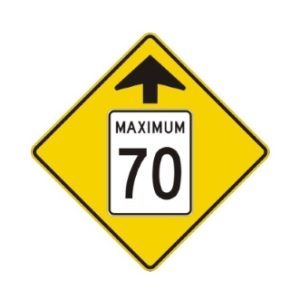Signal avancé de limite de vitesse 70 km/h