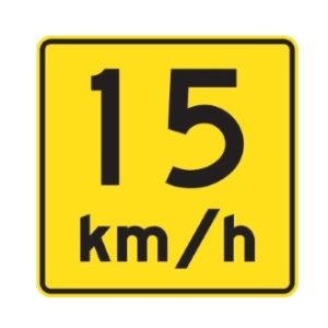 Panonceau vitesse recommandée  15 km/h