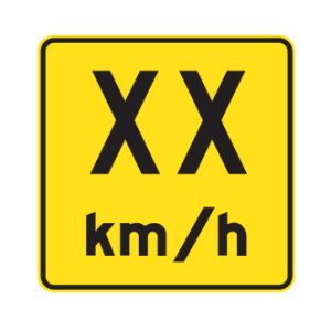 Panonceau vitesse recommandée  XX km/h