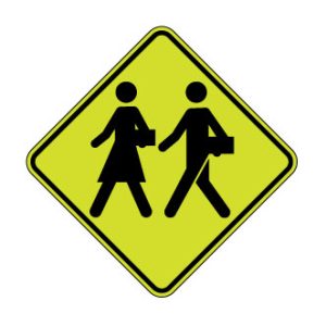 Signal avancé d'une zone scolaire ou d'un passage pour écoliers