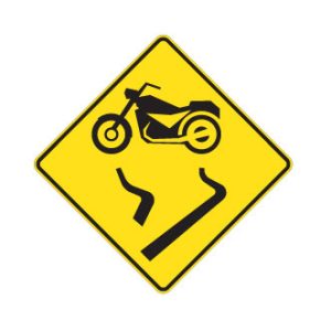 Chaussée glissante pour motocyclettes