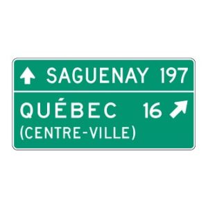 Direction de municipalité 2 destinations et distance avec centre-ville