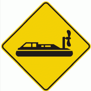 Passage d'un aéroglisseur