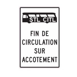 Fin de circulation permise sur accotement
