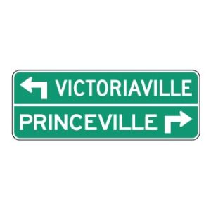 Présignalisation direction de municipalités, 2 destinations