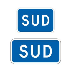 Point cardinal SUD bleu