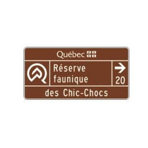 Acheminement vers une réserve faunique (direction, distance et secteur)