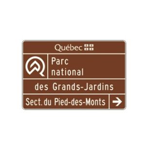 Acheminement vers un secteur d'un parc provincial