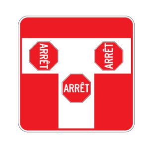 Panonceau Arrêt 3 voies