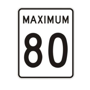 Limite de vitesse: maximum 80