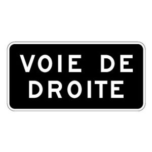 Panonceau Voie de droite