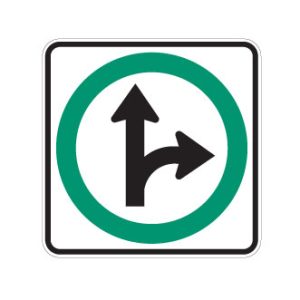 Obligation d'aller tout droit ou de tourner à droite