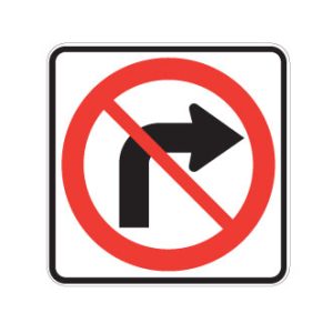 Interdiction de tourner à droite