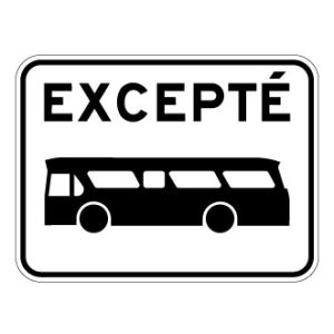 Excepté autobus urbains