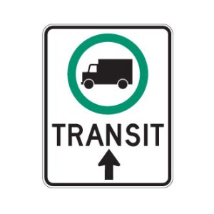 Obligation pour camion circulant en transit d'aller tout droit