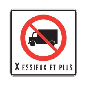 Accès interdit aux camions dépassant X essieux