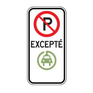 Espace de stationnement réservé aux véhicules électriques
