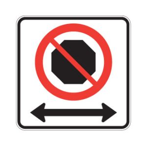 Arrêt interdit vers la droite et vers la gauche