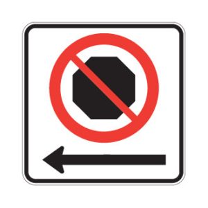 Arrêt interdit vers la gauche