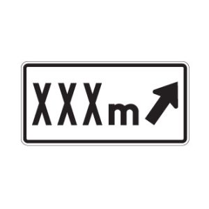 Panonceau de direction avec distance