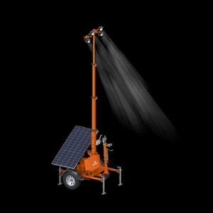 Tour d’éclairage solaire sur remorque