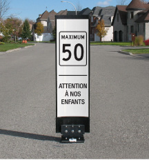 Balise PED-ZONE pour réduction de vitesse Blanc