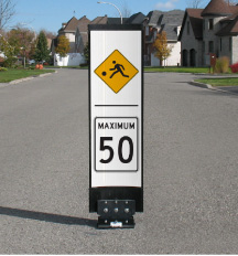 Balise PED-ZONE pour réduction de vitesse Blanc