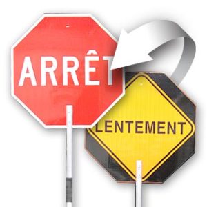 Panneau du signaleur 450 x 450 x 2.1 mm R-V avec bâton alumunium 60" (BR-64)