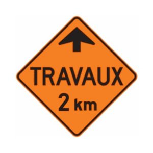 Distance à parcourir avant d'atteindre l'aire de travail - 2 Km