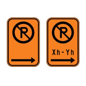 Réglementation temporaire du stationnement flèche droite