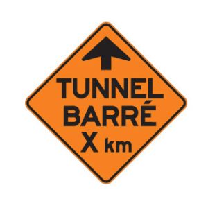 Signal avancé de tunnel barré : X km