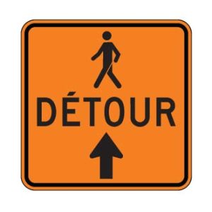 Détour pour piétons tout droit