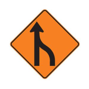 Fusion de 2 voies à 1 voie à gauche