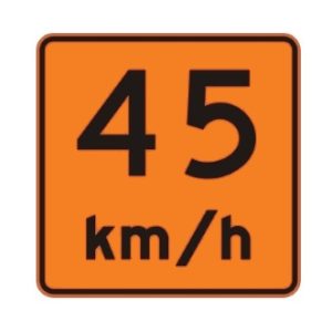 Vitesse recommandée 45 km/h