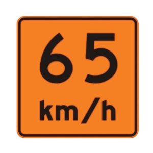 Vitesse recommandée 65 km/h